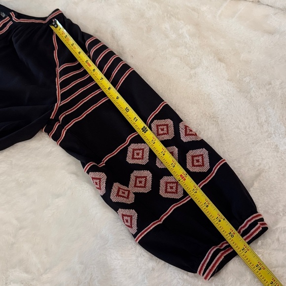 LOFT Black Embroidered Boho Romper Cinched Waist Shorts Jumpsuit - Picture 11 of 11